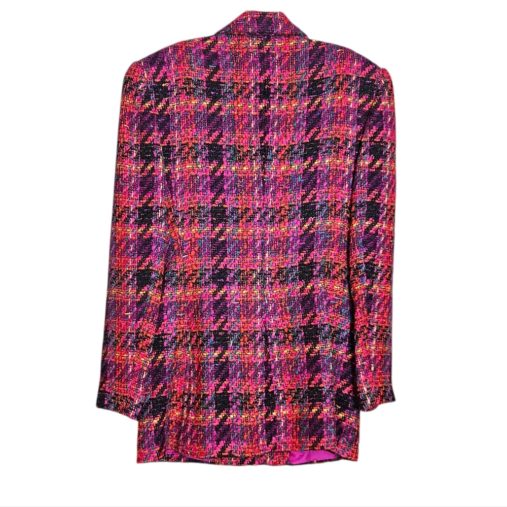 Vintage 80s 90s Dana Buchman Tweed Blazer NWT The Broadway Gold Button Jacket 8 - Picture 2 of 8